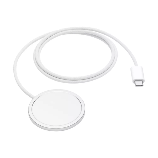 Circular Magnetic Wireless Charging Pad With Integrated USB-C Cable, Portable Inductive Charger For Qi-Enabled Smart Devices