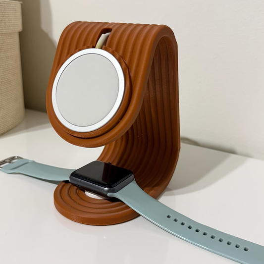 Dual Device Charging Dock, Multi Functional Holder For Magnetic Phone Charger And Smart Wearable Device Charger