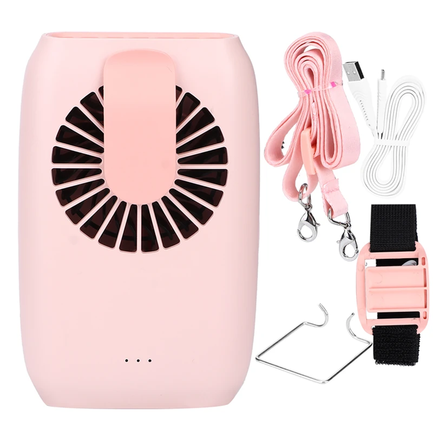 Multi-Mode Wearable Waist Cooling Fan, 3 Adjustable Wind Levels Rechargeable Portable Fan With Stand & Lanyard