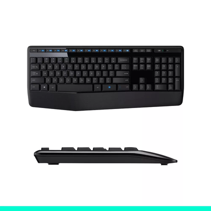 Full Size RF Wireless Keyboard and Mouse Combo with Wrist Rest & Numeric Keypad